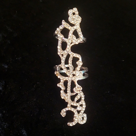 Long Silver Statement Ring - Picture 1 of 3